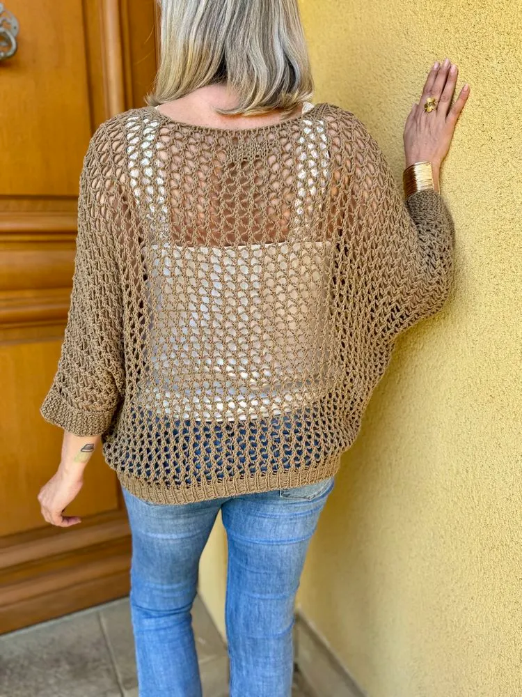 Pull ajouré Antonio chocolat