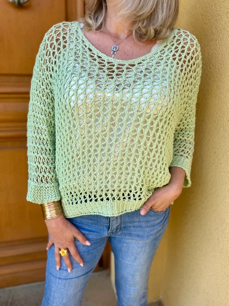 Pull ajouré Antonio vert
