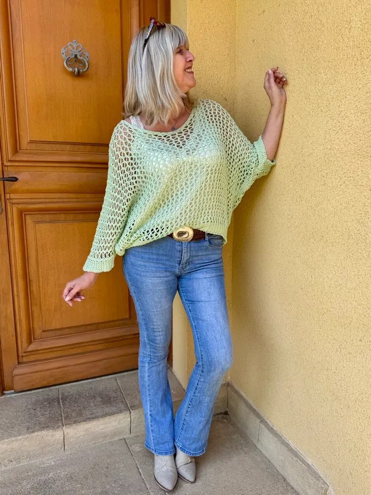 Pull ajouré Antonio vert