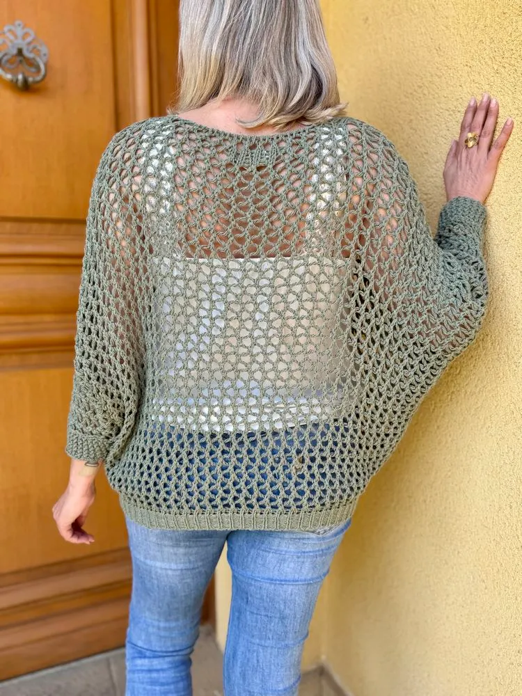 Pull ajouré Antonio kaki