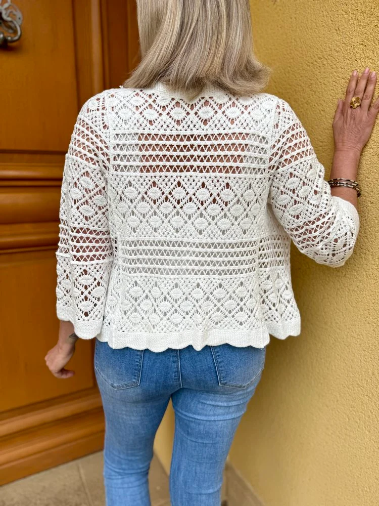 Gilet bohème Olivio blanc