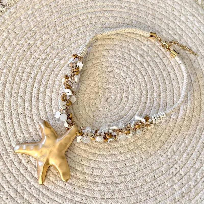 Collier Coquillage beige