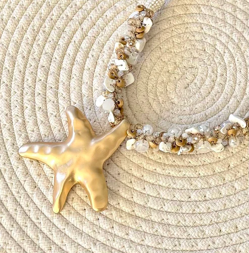 Collier Coquillage beige