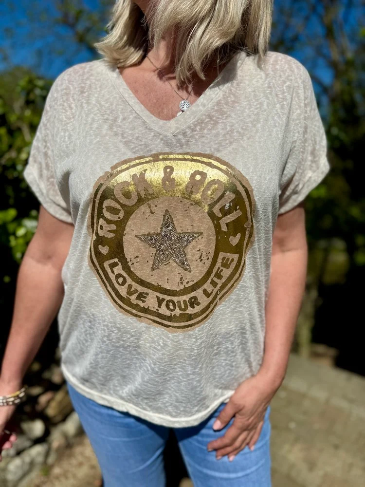 Teeshirt Love your Life beige