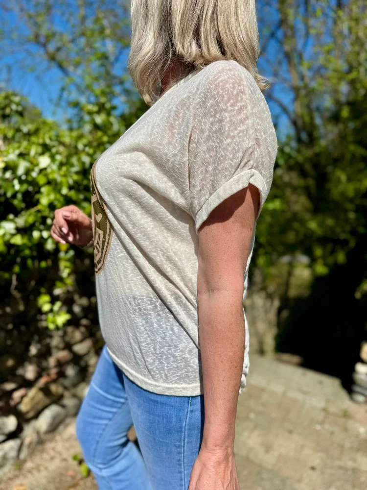 Teeshirt Love your Life beige