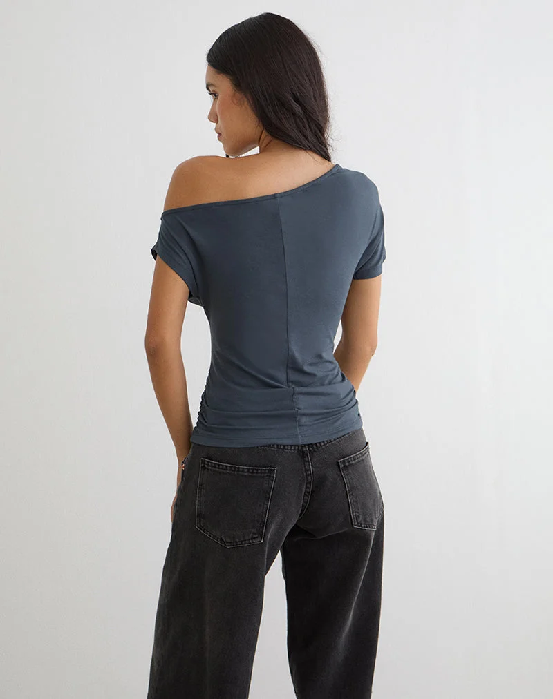 Danama Top asymétrique en jersey Ocean Storm