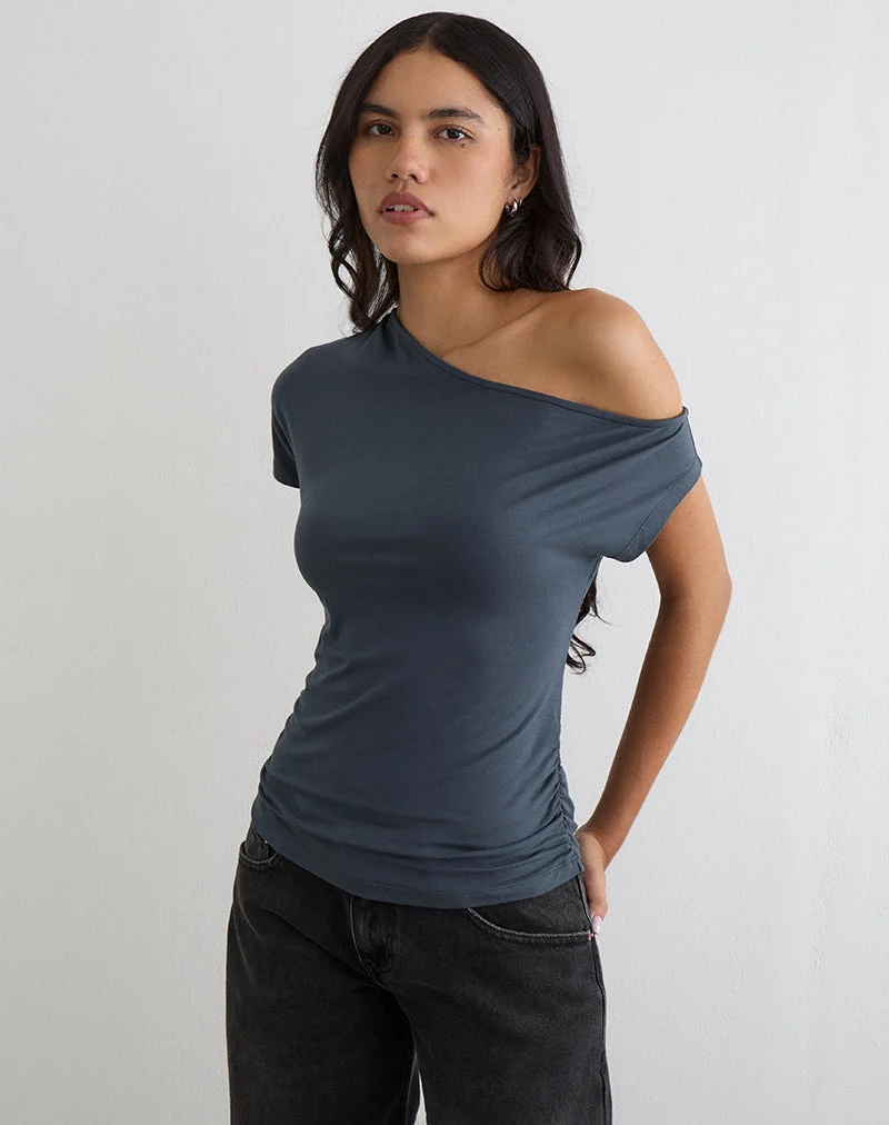 Danama Top asymétrique en jersey Ocean Storm