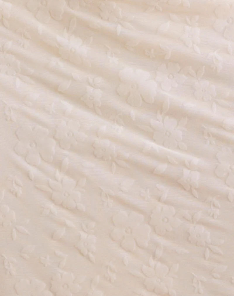 Robe longue Gerda en flocage floral crème
