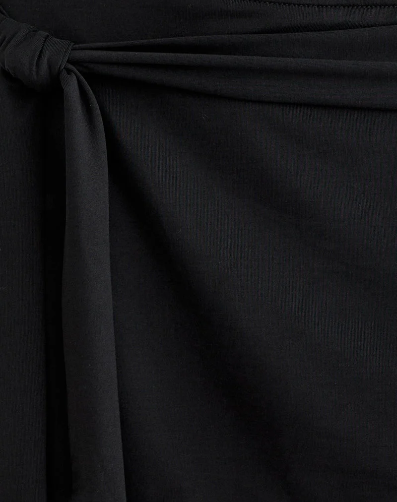 Mini-jupe Grecia Tie en cupro noir