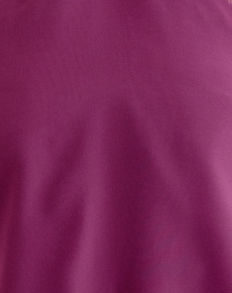 Mini-robe Milaya en mousseline couleur baie