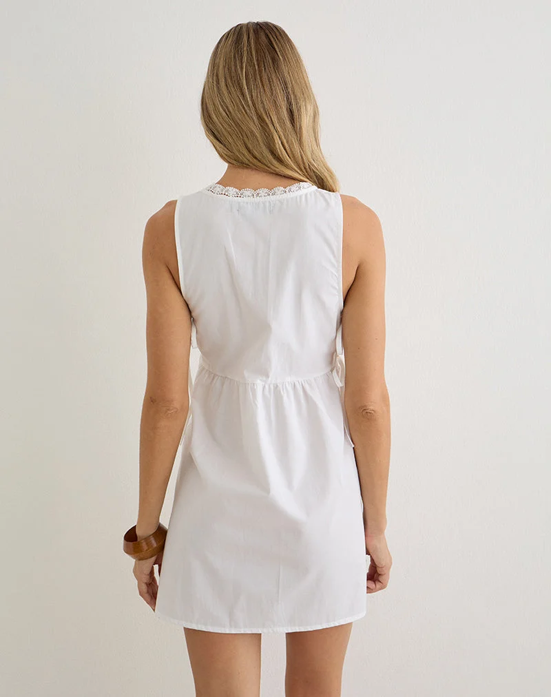 Mini-robe Fatima en popeline blanche