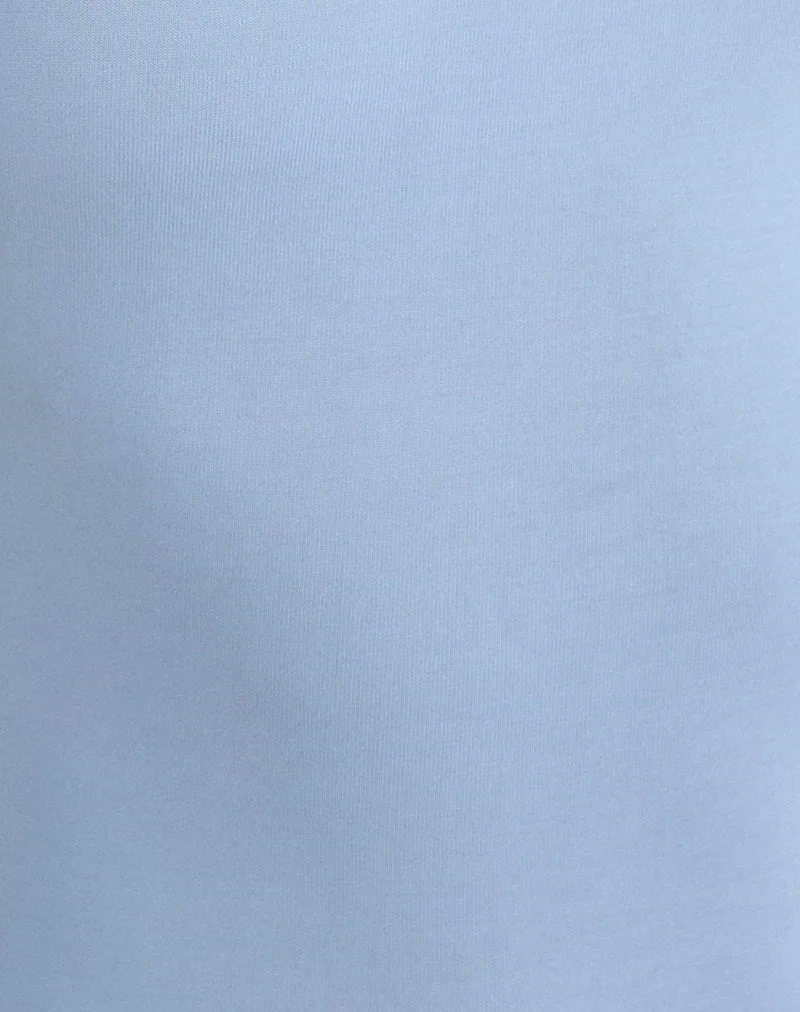 Haut « Betony » orné de perles, en Cupro « Blue Mist »