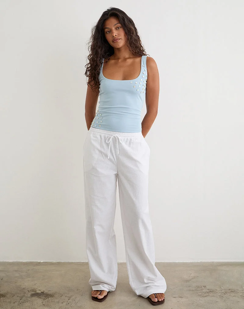Gilet Gelita à boutons nacrés en Lyocell Eco bleu