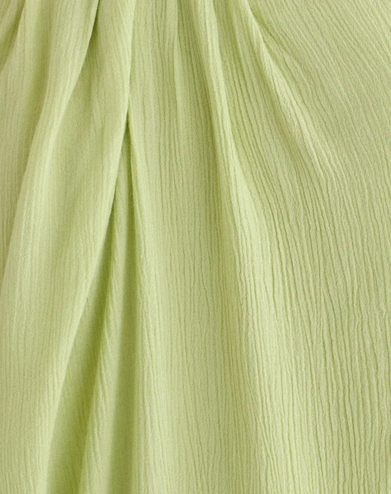 Haut Nox en tissu froissé couleur pistache