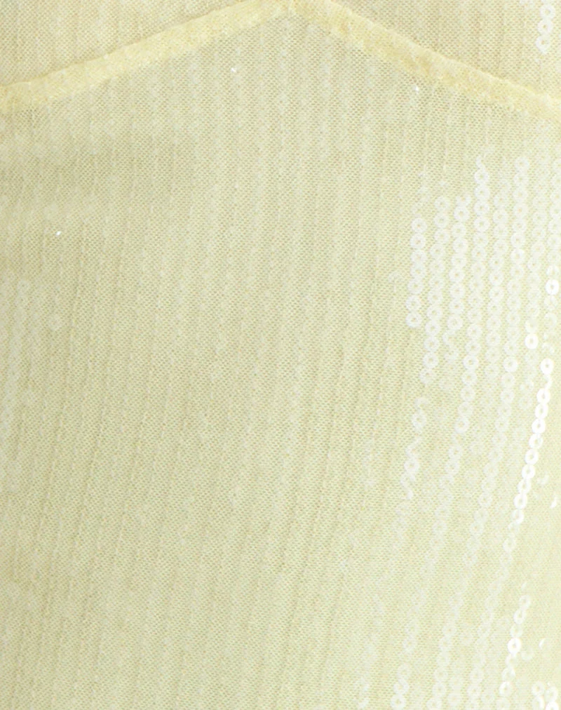 Halter-top Cosio en jaune pailleté transparent