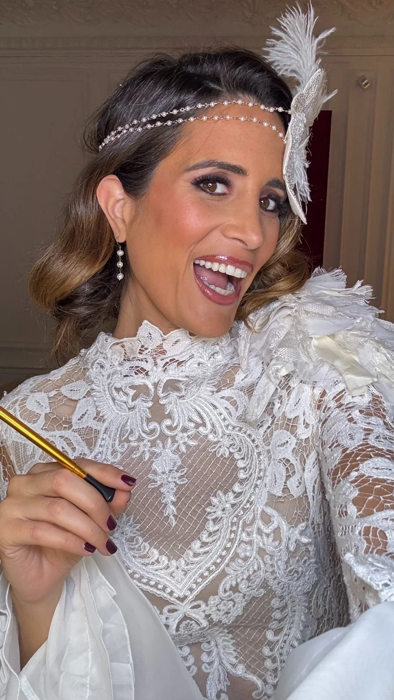 Robe défilé Juana en dentelle blanche