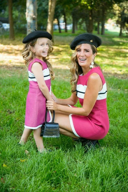 Robe courte bicolore avec petit nœud