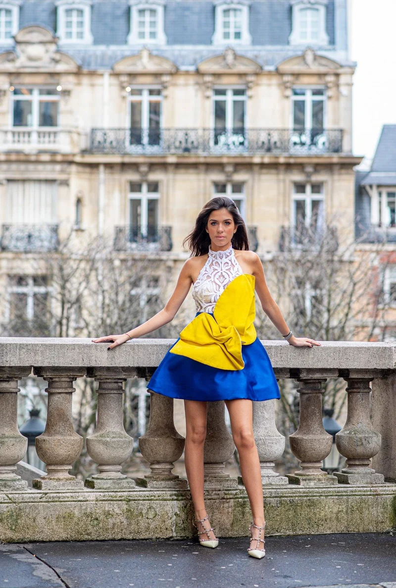 Robe crea noeud jaune