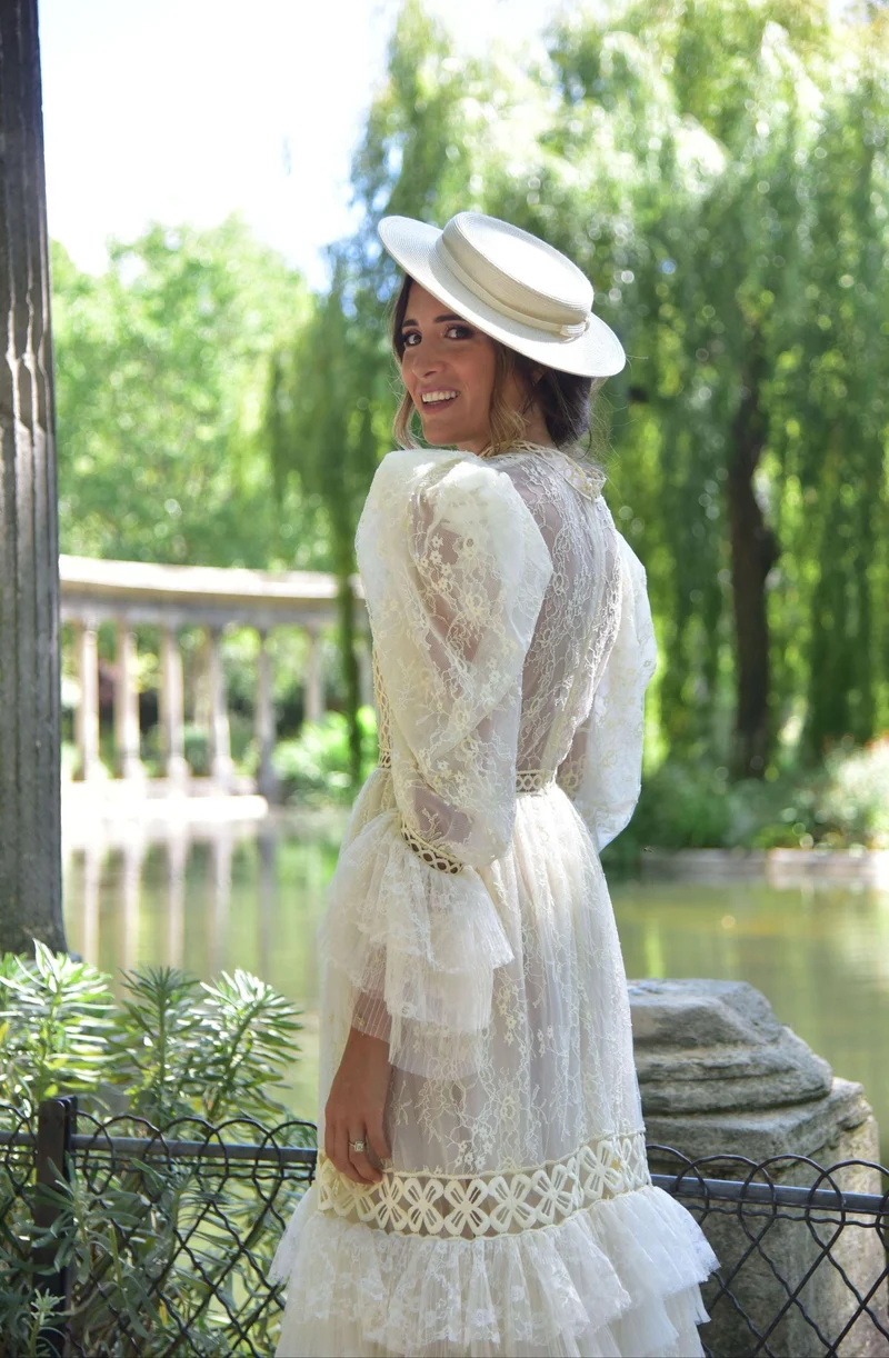 Robe longue Monceau dentelle blanche