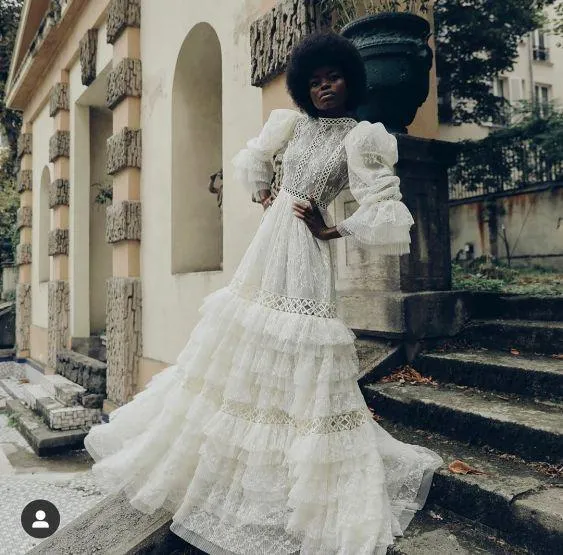 Robe longue Monceau dentelle blanche