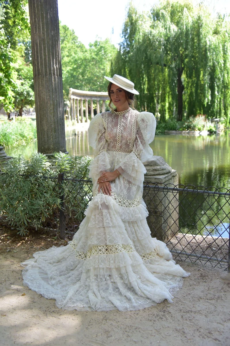 Robe longue Monceau dentelle blanche