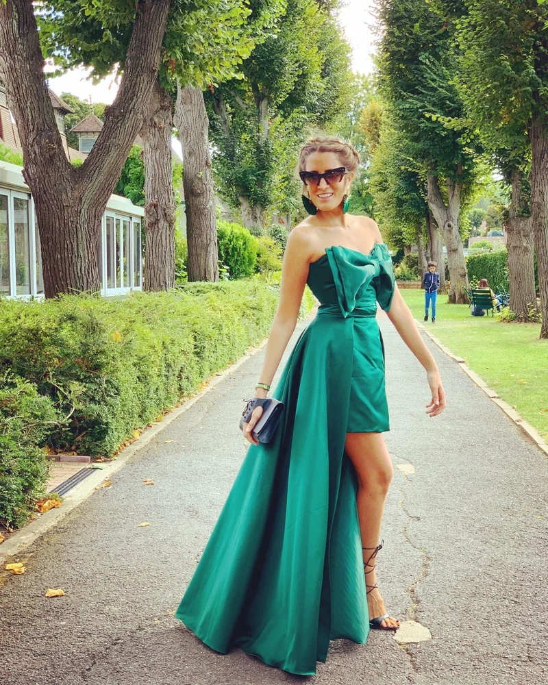 Robe du soir verte Alexia Maria à sur-jupe amovible