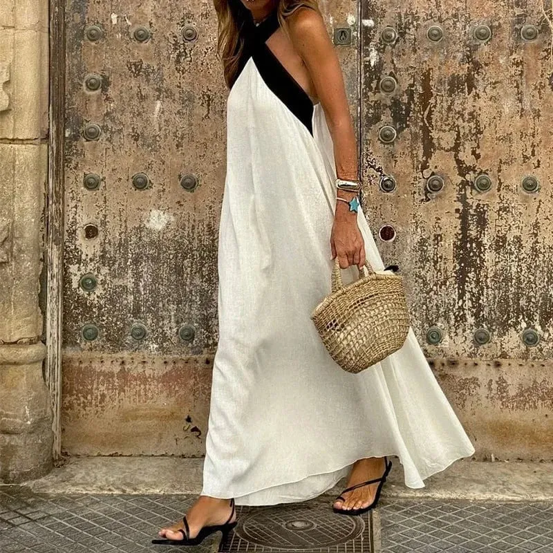 Robe été bohème dos nu longue