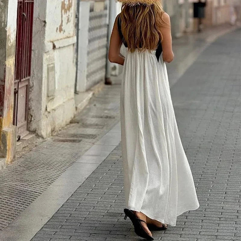 Robe été bohème dos nu longue