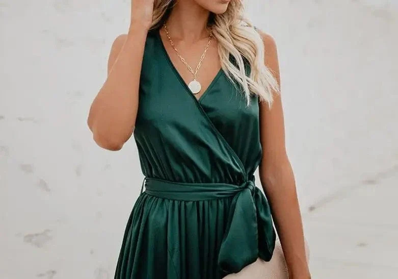 Robe été bohème fendue décolletée