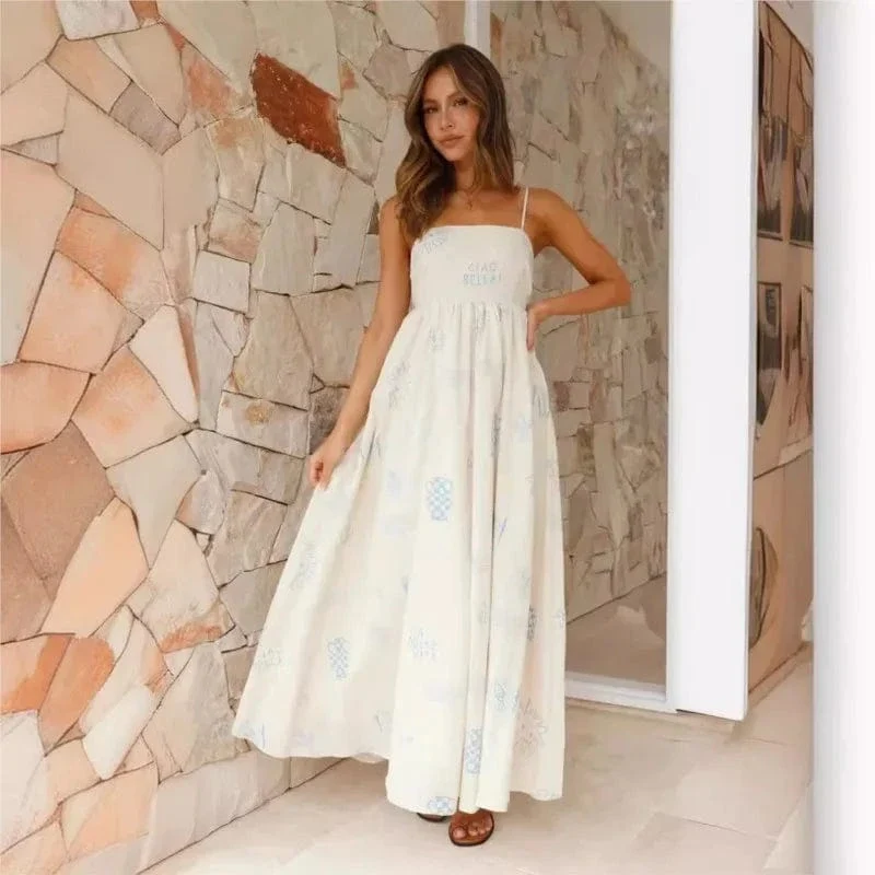 Robe d'été blanche casual bretelles