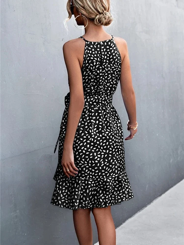 Robe été bohème courte à bretelles