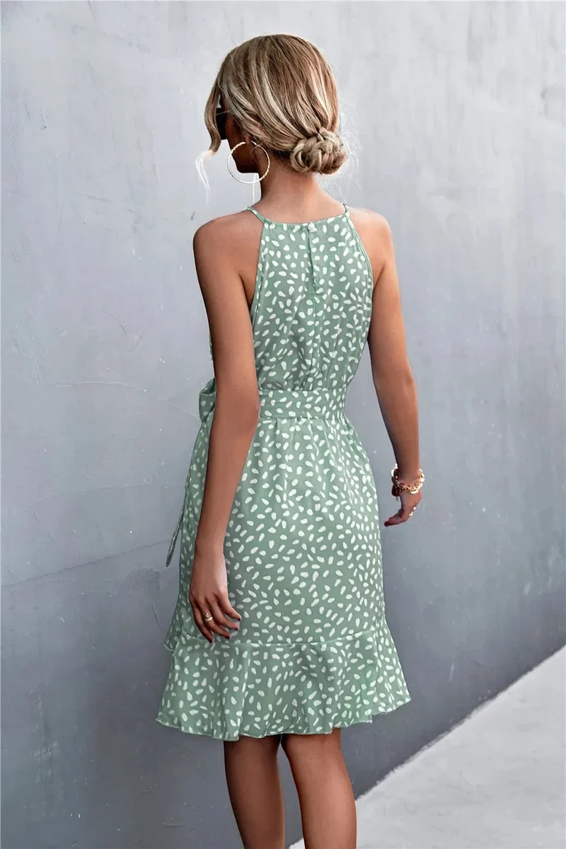 Robe été bohème courte à bretelles