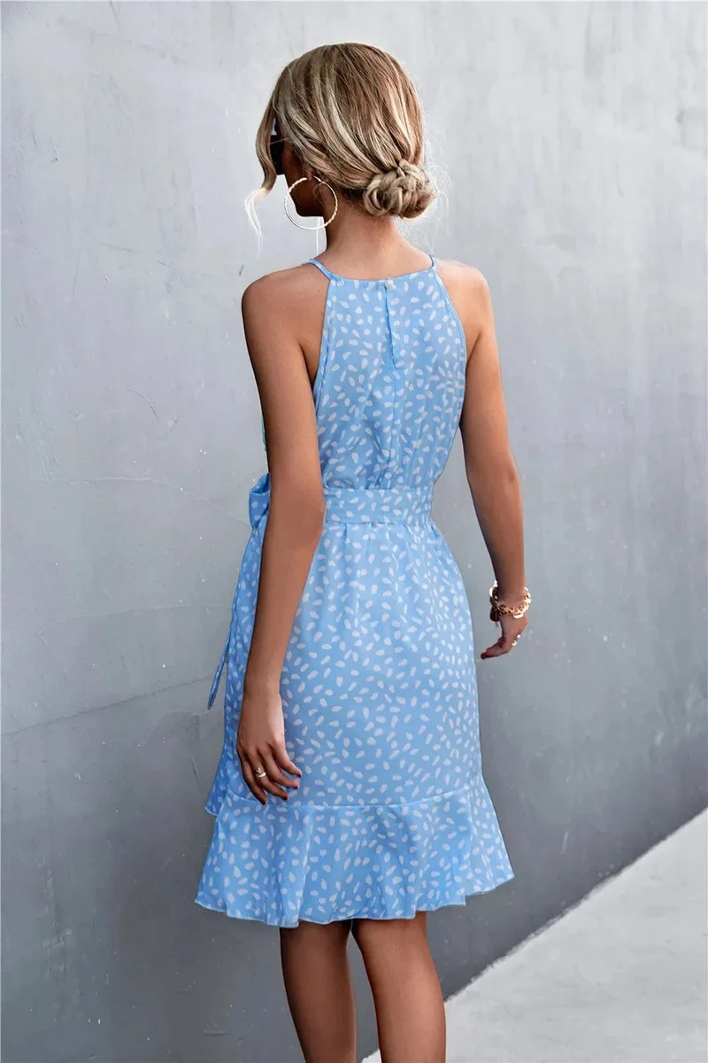 Robe été bohème courte à bretelles