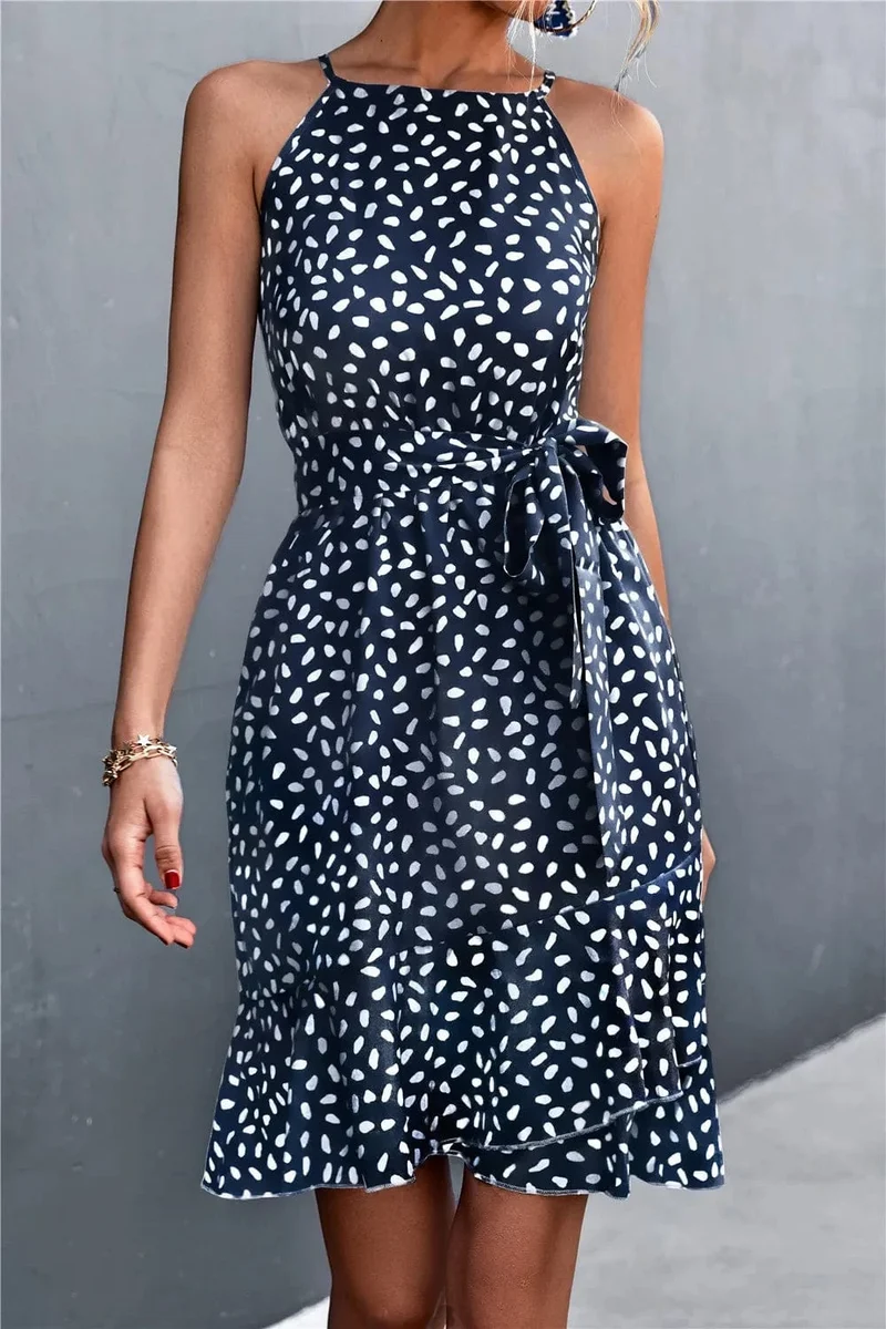 Robe été bohème courte à bretelles