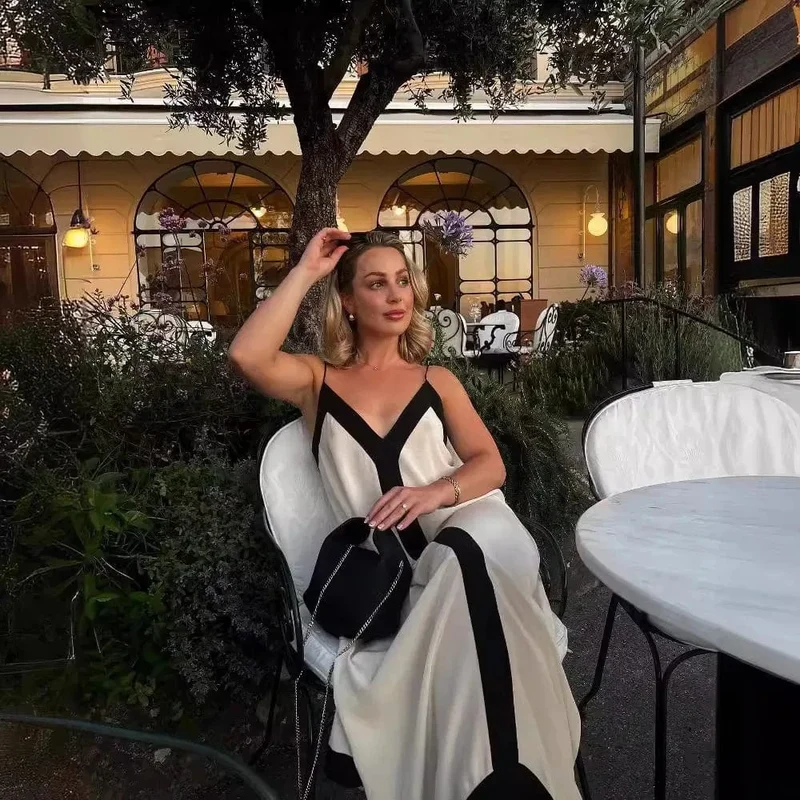 Robe été bohème longue dos nu sans manches