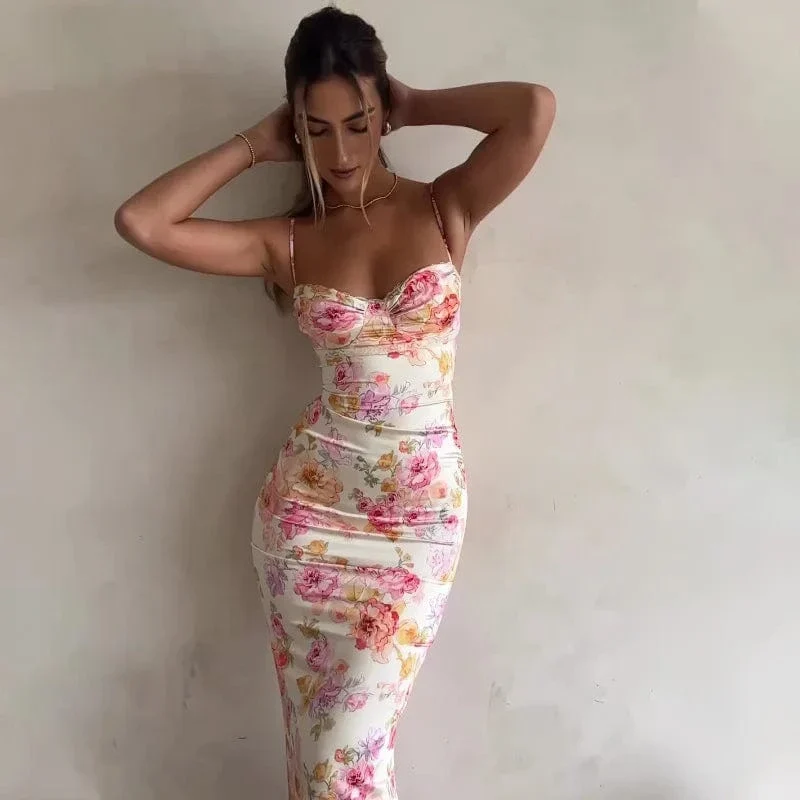 Robe fleurie été moulante sexy
