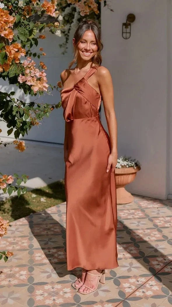 Robe demoiselle d'honneur terracotta