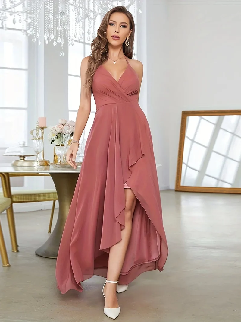 Robe invitée de mariage chic asymétrique