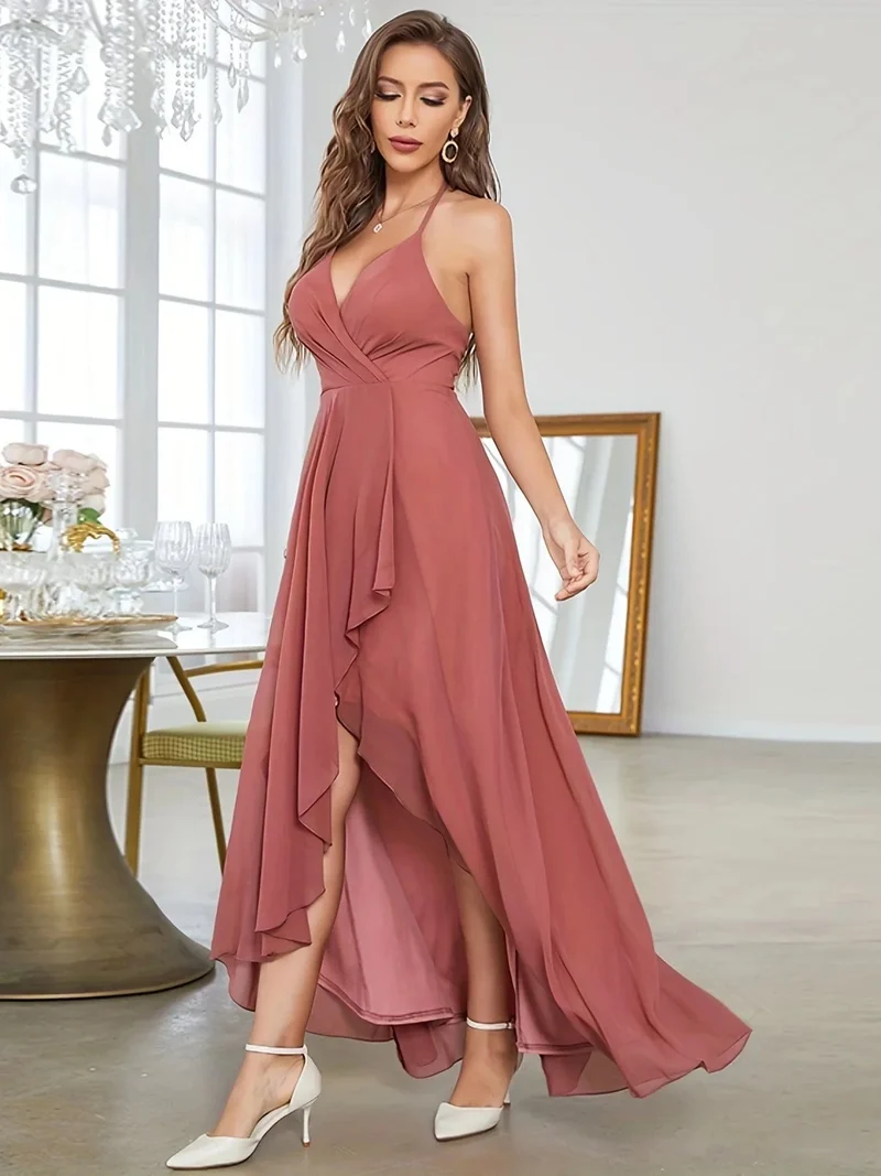 Robe invitée de mariage chic asymétrique