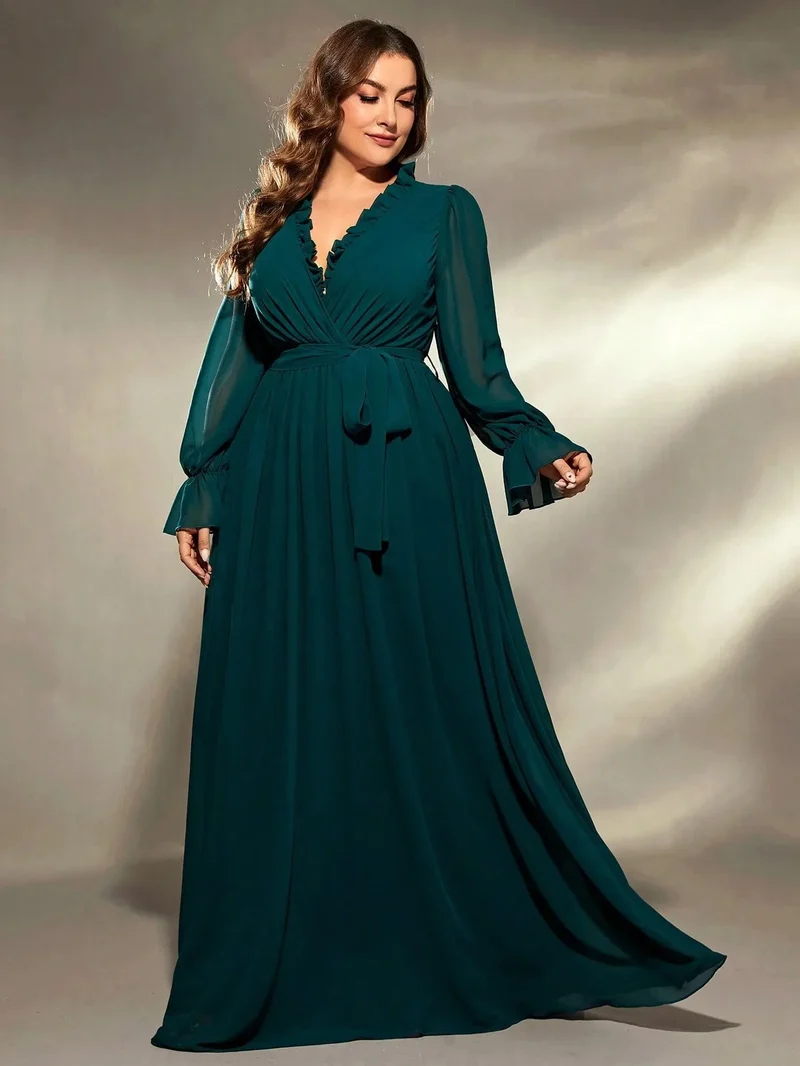 Robe de soirée grande taille verte