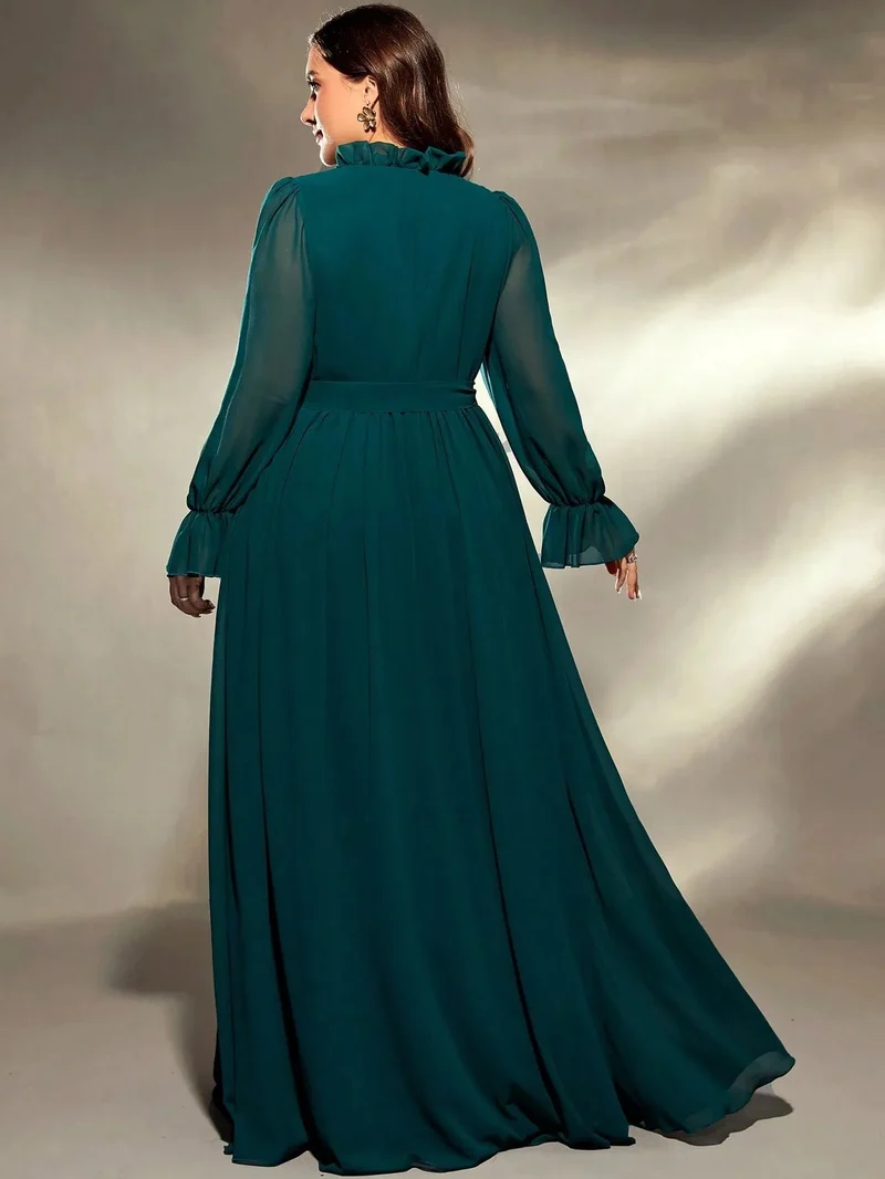 Robe de soirée grande taille verte