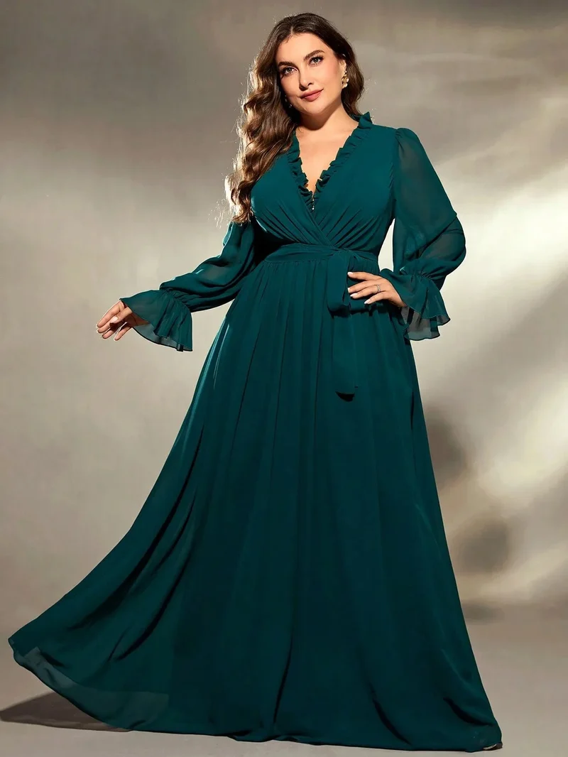 Robe de soirée grande taille verte
