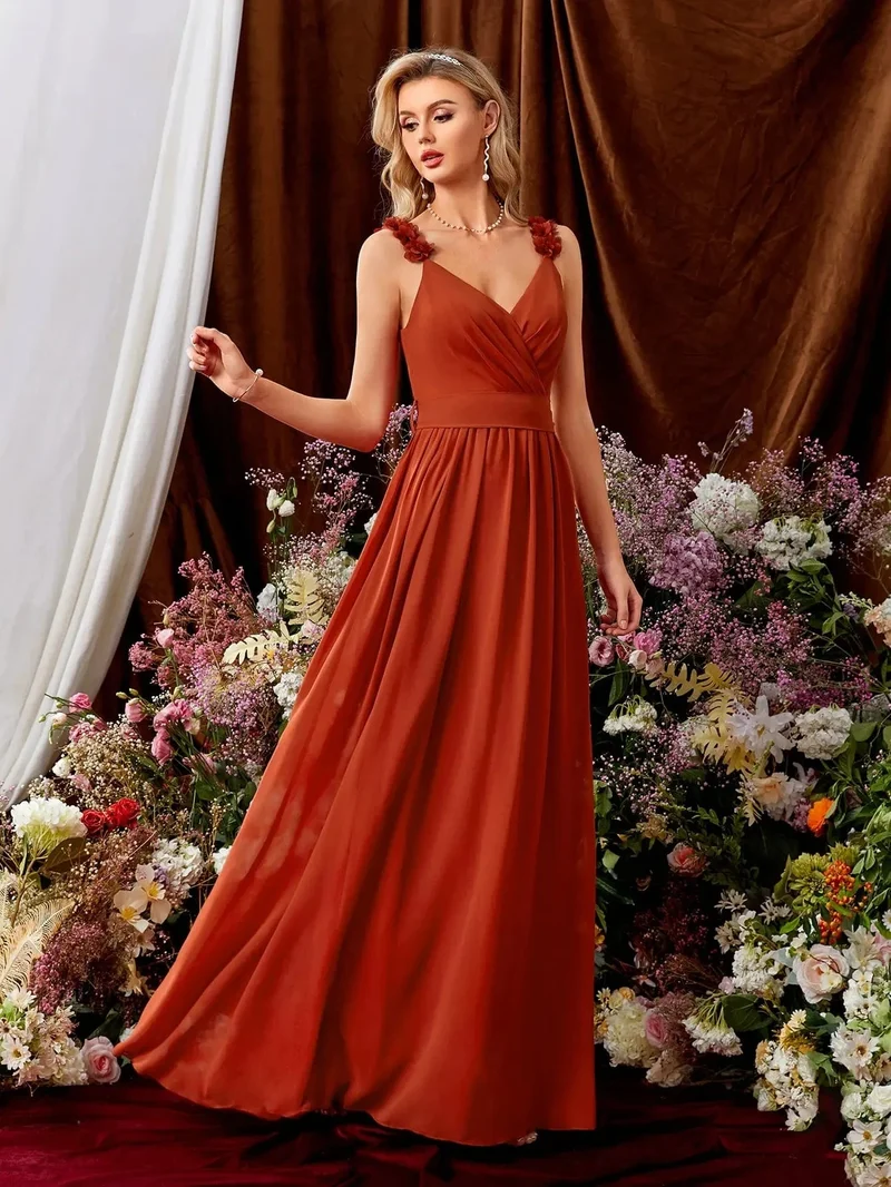Robe de soirée mariage terracotta dos nu