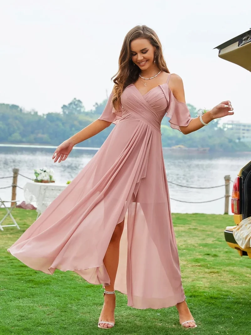 Robe demoiselle d'honneur bohème transparente