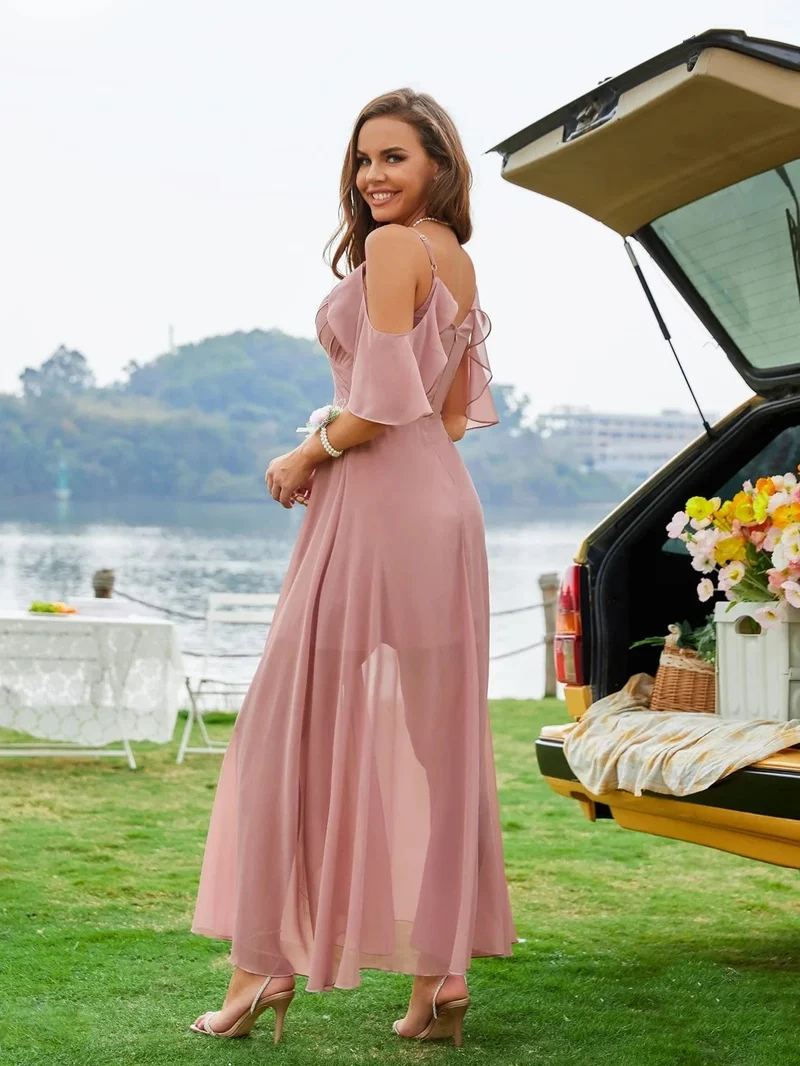 Robe demoiselle d'honneur bohème transparente