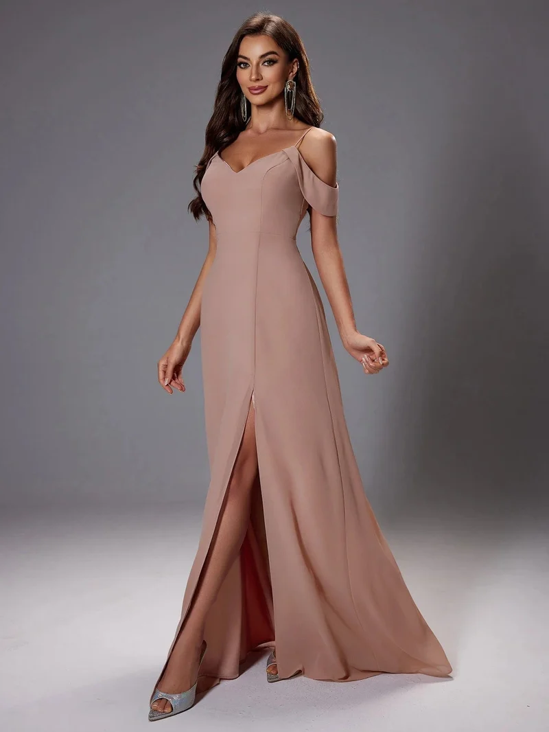 Robe invitée de mariage chic beige
