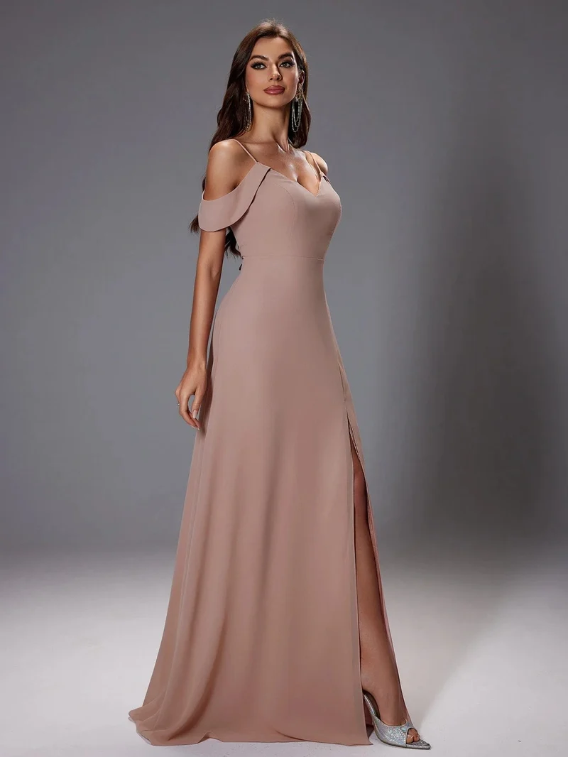 Robe invitée de mariage chic beige