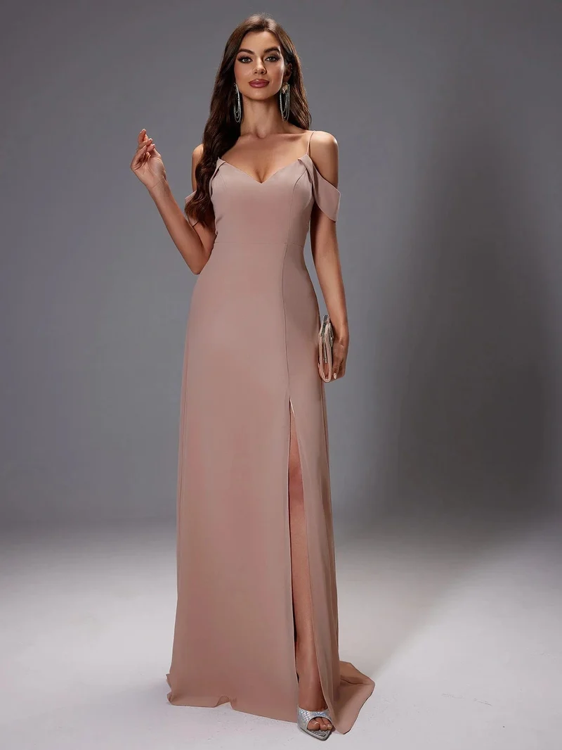 Robe invitée de mariage chic beige