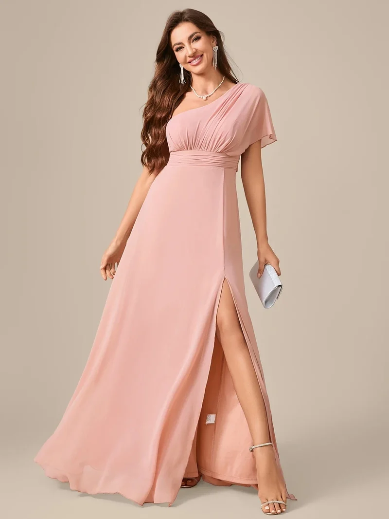 Robe demoiselle d'honneur chic rose poudré