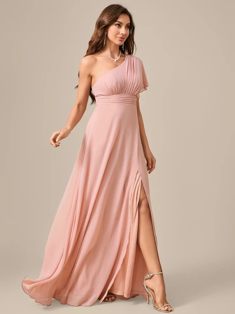 Robe demoiselle d'honneur chic rose poudré